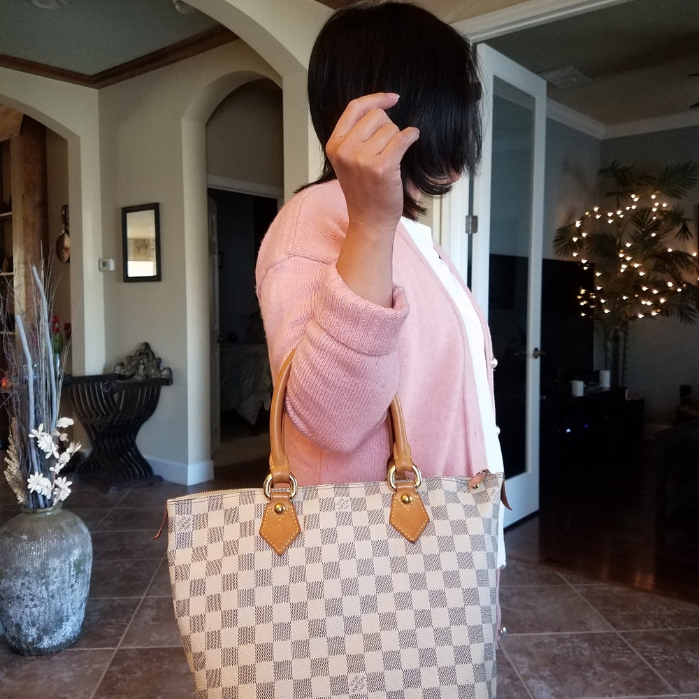 SOLD@! Louis Vuitton Damier Azur Saleya PM Handbag